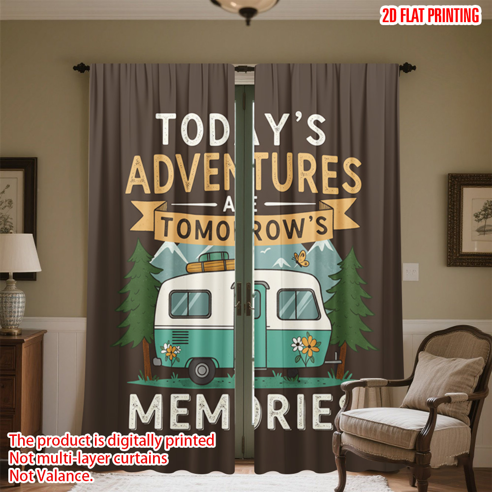 2pcs 2D flat printing Curtain  - đánh giá và giá Outdoor Adventure Festival