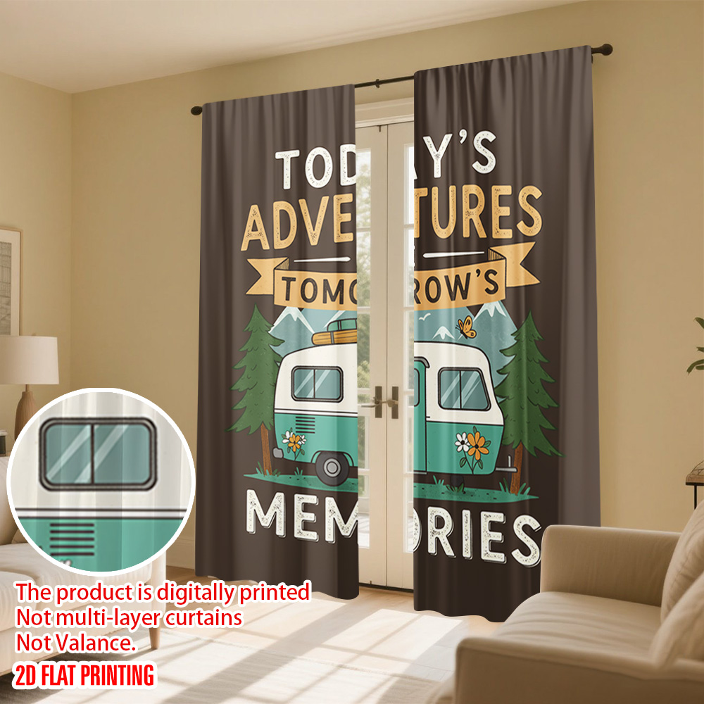 2pcs 2D flat printing Curtain  - đánh giá và giá Outdoor Adventure Festival