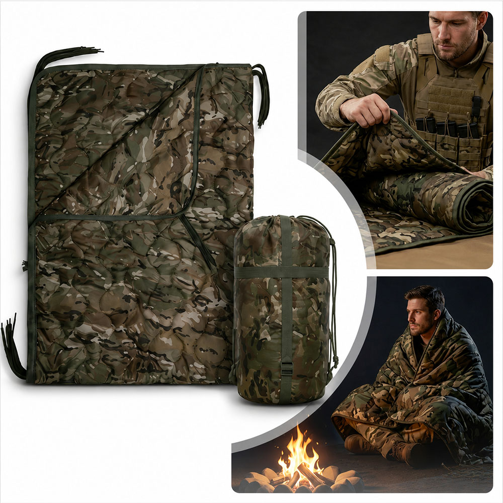 Camouflage Camping Blanket wit - đánh giá và giá Outdoor Adventure Quilt