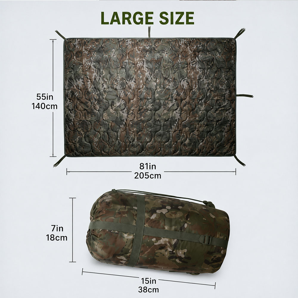 Camouflage Camping Blanket wit - đánh giá và giá Outdoor Adventure Quilt