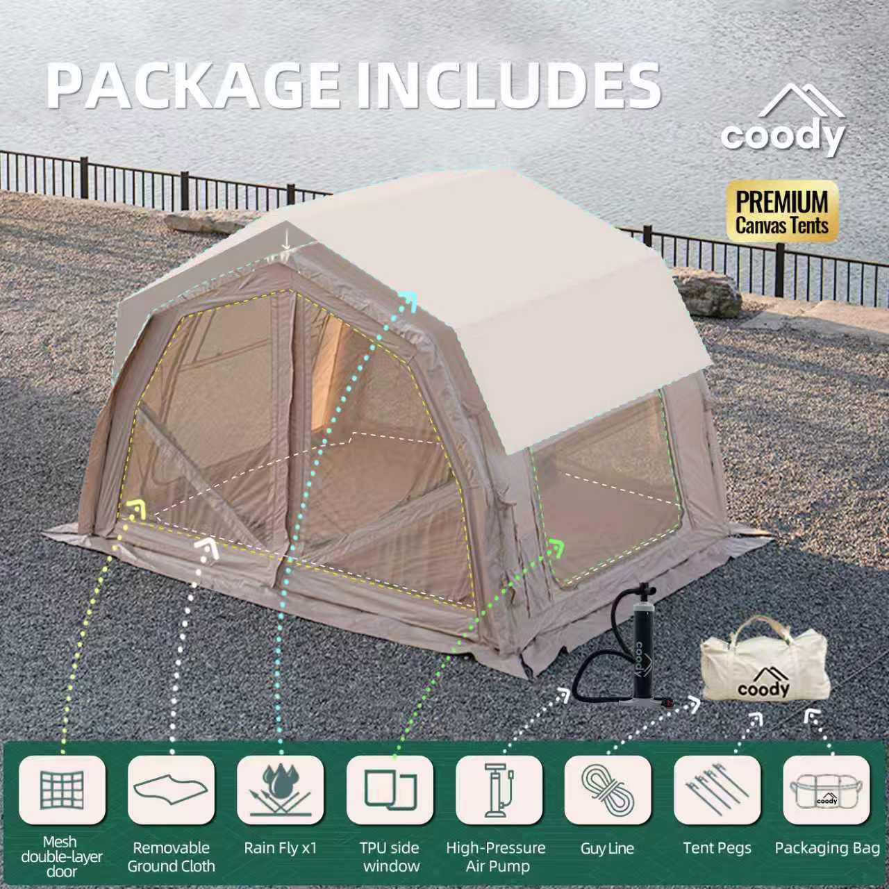 10.0 Pro Air Tent-Beige Durabl - đánh giá và giá Outdoor Adventure U Of U
